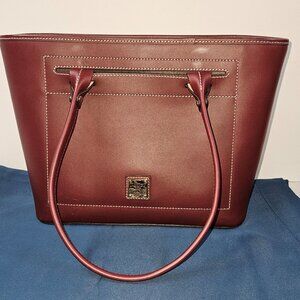 Dooney & Bourke Beacon Slip Tote Leather Handbag Bordeaux